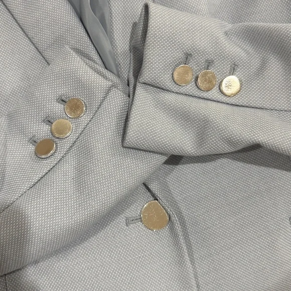 Calvin Klein Powder Blue w/Silver Buttons Blazer Size 2 - Picture 4 of 7